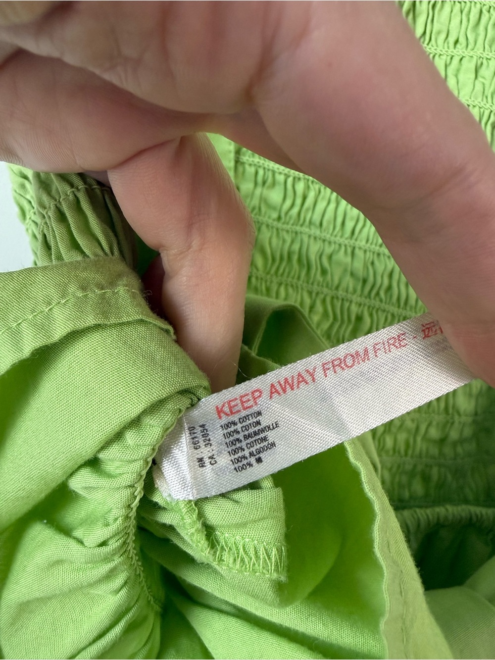 Free People Tie Back Smocked Tank Top Green XS - Picture 4 of 6